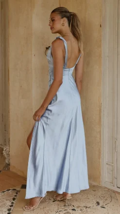 Iris Asymmetrical Maxi Dress - Blue