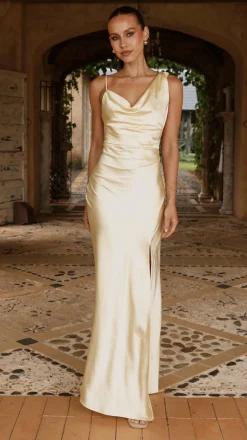 Iris Asymmetrical Maxi Dress - Yellow