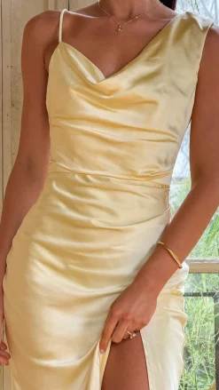 Iris Asymmetrical Maxi Dress - Yellow