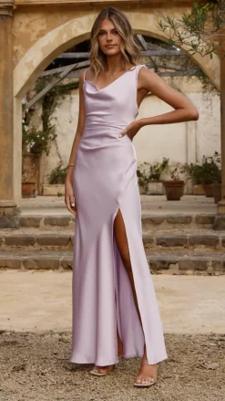 Iris Asymmetrical Maxi Dress - Lilac