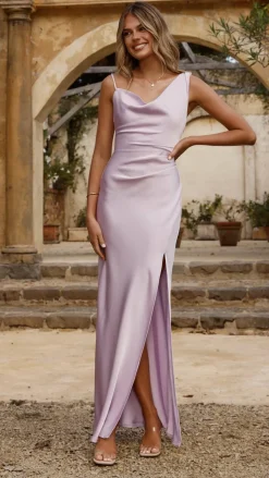 Iris Asymmetrical Maxi Dress - Lilac