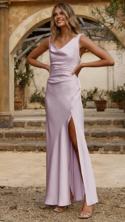 Iris Asymmetrical Maxi Dress - Lilac
