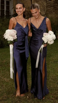 Iris Asymmetrical Maxi Dress - Navy