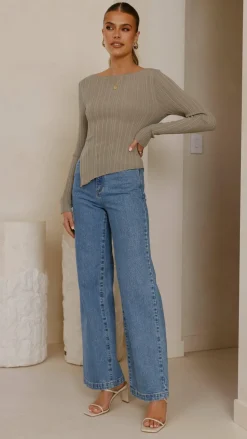 Isla Long Sleeve Top - Khaki