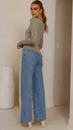 Isla Long Sleeve Top - Khaki