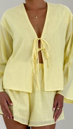 Iveena Top and Shorts Set - Yellow