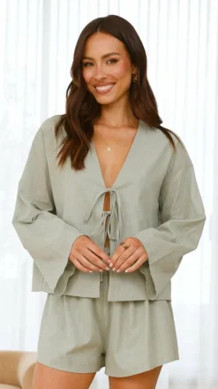 Iveena Top and Shorts Set - Sage