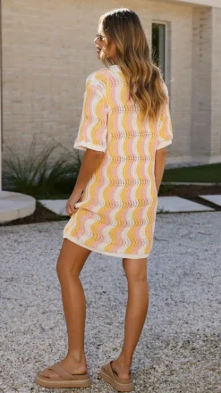 Izzi Knit Mini Dress - Sunset