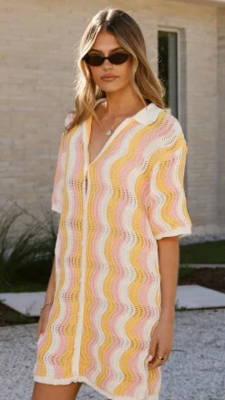 Izzi Knit Mini Dress - Sunset