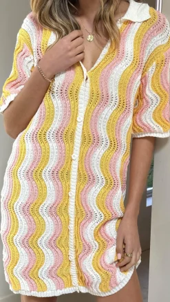 Izzi Knit Mini Dress - Sunset