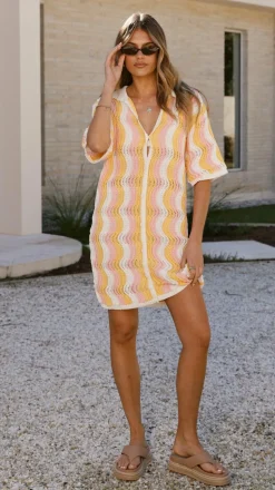 Izzi Knit Mini Dress - Sunset