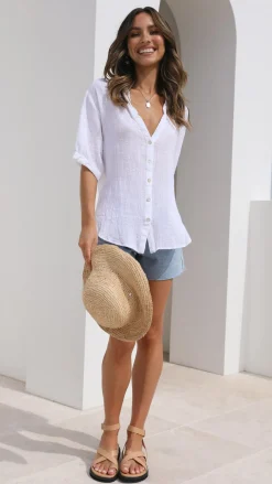 Jaime Button Up Shirt - White