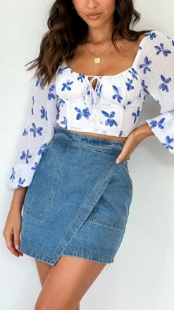 Jamaya Mini Skirt - Blue Denim