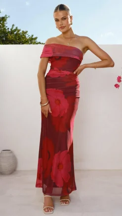 Jelani Maxi Dress - Red Floral