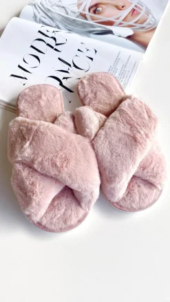 Jessica Fluffy Slippers - Light Pink