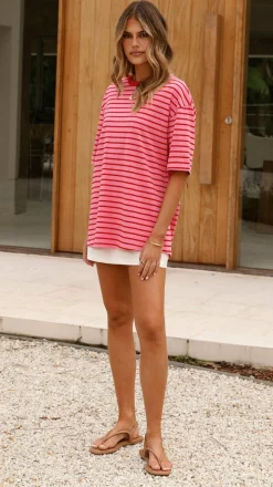 Jeto Oversized Tee - Pink/Red