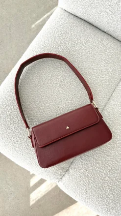 Jocelyn Shoulder Bag - Burgundy PU