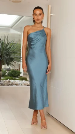 Josephina Midi Dress - Steel Blue