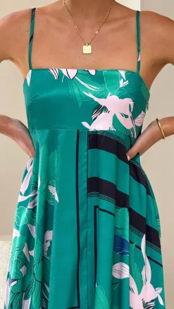 Kaethe Maxi Dress - Green/Pink