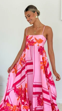 Kaethe Maxi Dress - Pink/Orange