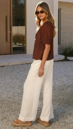 Kai Short Sleeve Top - Brown