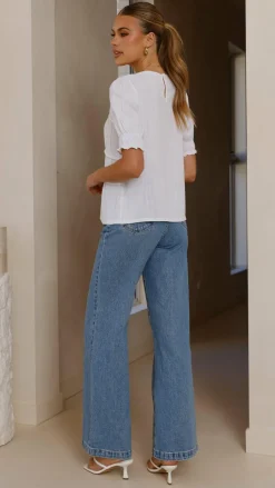 Kai Short Sleeve Top - White