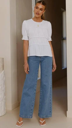 Kai Short Sleeve Top - White