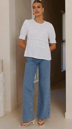 Kai Short Sleeve Top - White