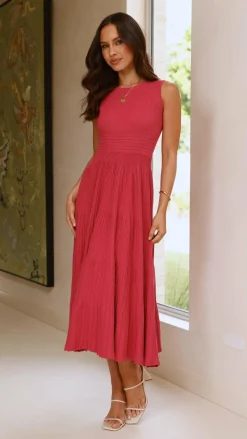 Kaida Midi Dress - Berry