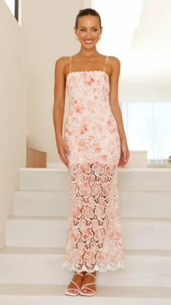 Kalista Maxi Dress - Orange Floral
