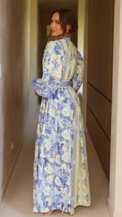 Kalliope Maxi Dress - Blue/Yellow