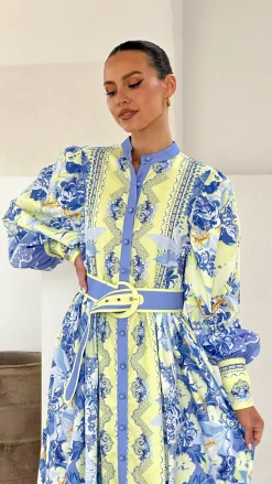 Kalliope Maxi Dress - Blue/Yellow