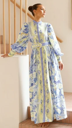 Kalliope Maxi Dress - Blue/Yellow