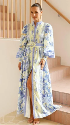 Kalliope Maxi Dress - Blue/Yellow