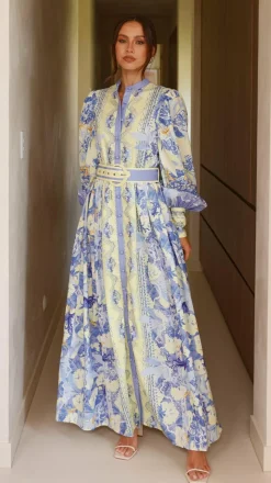 Kalliope Maxi Dress - Blue/Yellow