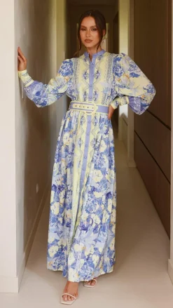 Kalliope Maxi Dress - Blue/Yellow