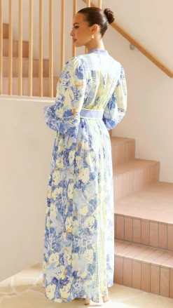 Kalliope Maxi Dress - Blue/Yellow