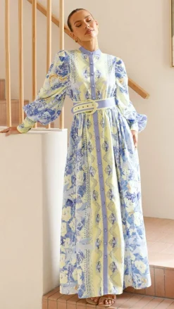 Kalliope Maxi Dress - Blue/Yellow