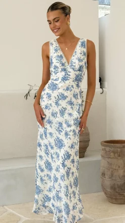 Kamala Maxi Dress - Blue Floral