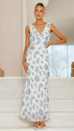 Kamala Maxi Dress - Blue Floral