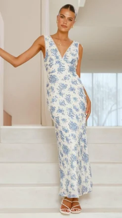Kamala Maxi Dress - Blue Floral