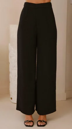 Karrina Tweed Button Up Vest and Pants Set - Black