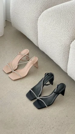 Kaye Heels - Nude Diamante