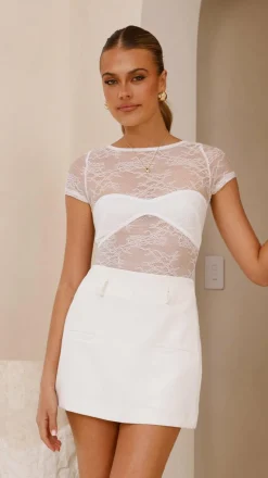 Kaylee Lace Top - White