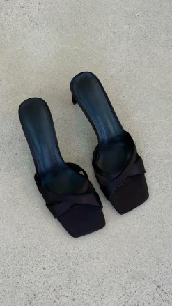 Kelsie Heels - Black Satin