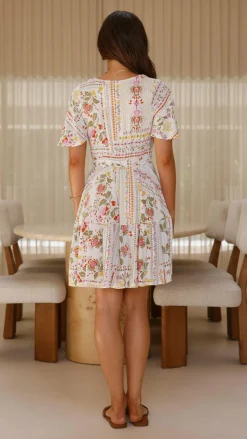 Kelsie Short Sleeve Mini Dress - Leah Print