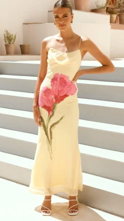 Kiaya Maxi Dress - Yellow/Blossom