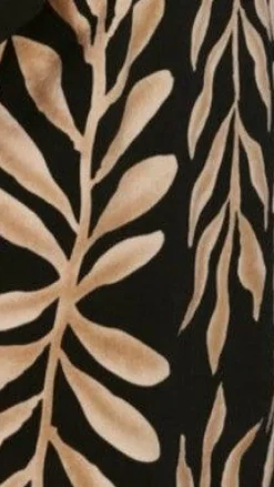 Koa Button Up Top - Black/Tan Print