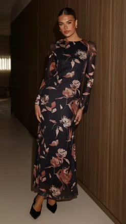 Koah Long Sleeve Maxi Dress - Flower Print