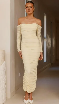 Kylie Maxi Dress Long Sleeve - Yellow